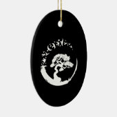 bonsai boom japans enso cirkel vogels lange mouw keramisch ornament (Rechts)