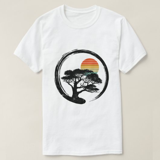 Bonsai Boom Japans Zon Retro Gift Boeddhist T-shirt (Design voorkant)