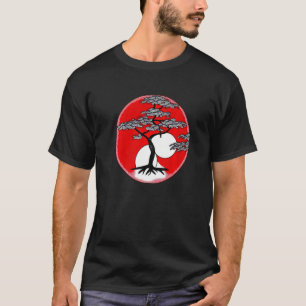 Bonsai Boom Japanse Calligrafie Tuin Plant Natuur T-shirt