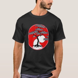 Bonsai Boom Japanse Kalligrafie Kunst Tuin Plant T-shirt