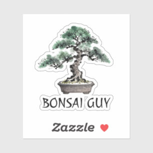 Bonsai Boom Japanse Sumi-E Inkt Kunst Persoonlijk Sticker