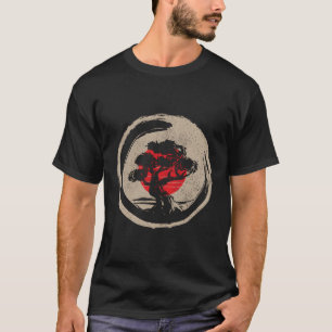 Bonsai Boom Japanse vlag Zen Bonsai T-shirt