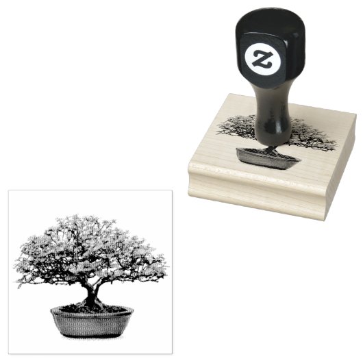 Bonsai Boom met bladeren Rubberstempel (Gestempeld)