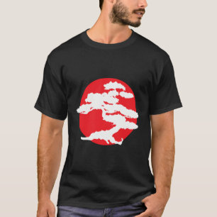 Bonsai boom met rode zon Japanse karate T-shirt