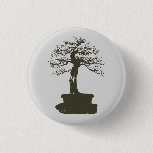 bonsai boom ronde button 3,2 cm (Voorkant)
