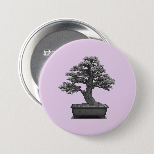 bonsai boom ronde button 7,6 cm (Voorkant /achterkant)