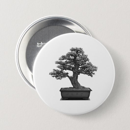 bonsai boom ronde button 7,6 cm (Voorkant /achterkant)