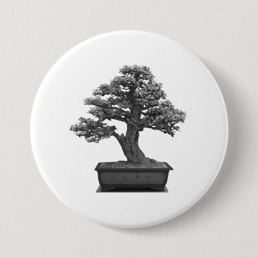 bonsai boom ronde button 7,6 cm (Voorkant)