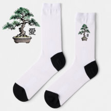 Bonsai-boom Sumi-e stijl Japanse liefde kalligrafi