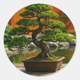 Bonsai Boom van de Draak van Balans Ronde Sticker