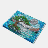 Bonsai Boom Volle Maan Mozaïek Kunst Deurmat (Schuin)