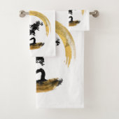 Bonsai Boom. Zen Enso Circl Feng Shui Calligraphy Bad Handdoek (Insitu)