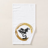 Bonsai Boom. Zen Enso Circl Feng Shui Calligraphy Bad Handdoek (Handdoek)