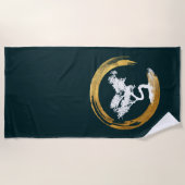 Bonsai Boom. Zen Enso Circle Feng Shui Calligraaf Strandlaken (Voorkant)