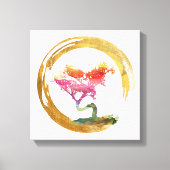 Bonsai Boom. Zen Enso Circle Waterverf Art. Canvas Afdruk (Voorkant)