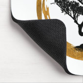 Bonsai Boom. Zen Enso Circle Waterverf Art. Muismat (Hoek)