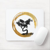 Bonsai Boom. Zen Enso Circle Waterverf Art. Muismat (Met muis)