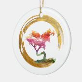 Bonsai Boom. Zen Enso Circle Waterverf Feng Shui Keramisch Ornament (Links)