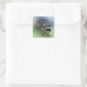 Bonsai Boy Vierkante Sticker (Tas)