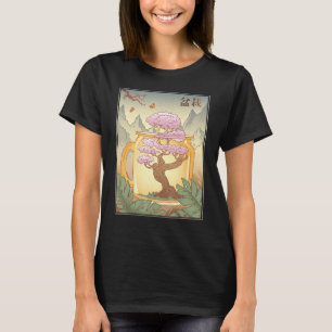 Bonsai Cherry Tree Jar Japans Live Retro Bonsai T-shirt