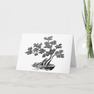 Bonsai - Chinese Stijl - zwart en wit Kaart
