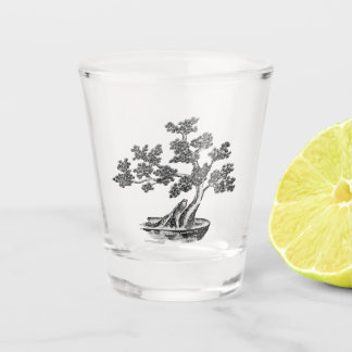 Bonsai - Chinese Stijl - zwart en wit Shot Glas