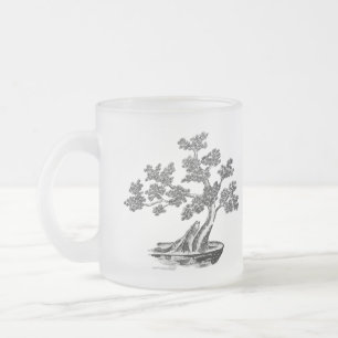 Bonsai - Chinese stijl - zwart-wit Matglas Koffiemok