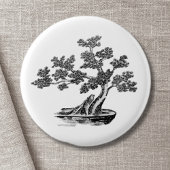 Bonsai - Chinese stijl - zwart-wit Ronde Button 3,2 Cm