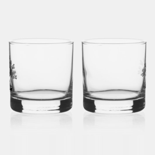 Bonsai - Chinese stijl - zwart-wit Whisky Glas (Links)