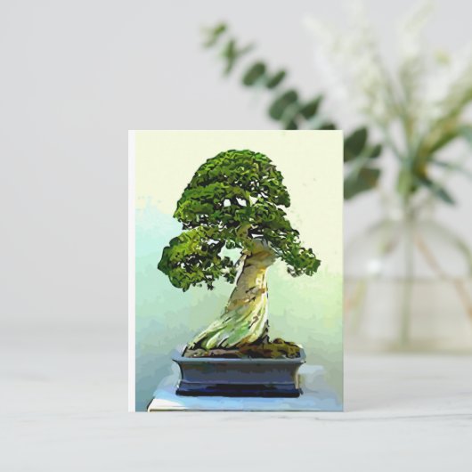 Bonsai Cypress-boom Briefkaart (Staand voorkant)