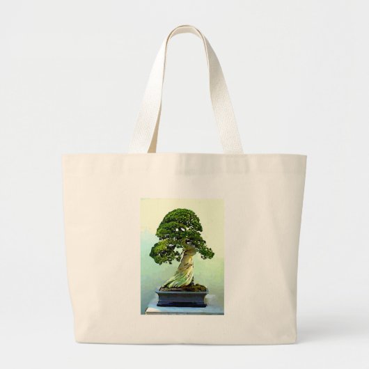 Bonsai Cypress-boom Grote Tote Bag (Voorkant)