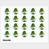 Bonsai Cypress-boom Ronde Sticker (Vel)