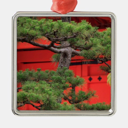 Bonsai-dennenboom Metalen Ornament (Voorkant)