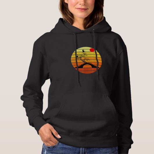 Bonsai en zonsondergang hoodie (Voorkant)