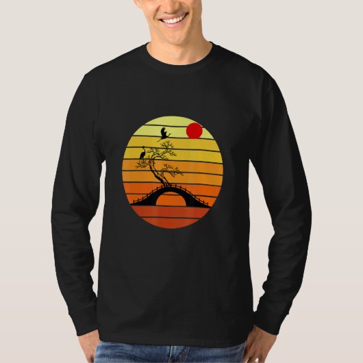 Bonsai en zonsondergang t-shirt (Voorkant)