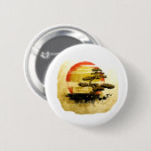 Bonsai Graphic Grunge Kijk met Sun Ronde Button 5,7 Cm (Voorkant /achterkant)