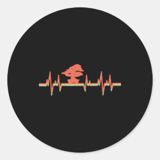 Bonsai hartslag cadeau ronde sticker