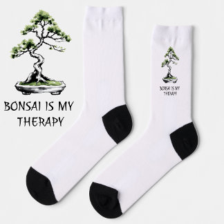 Bonsai is My Therapy funny quote for bonsai lovers Sokken