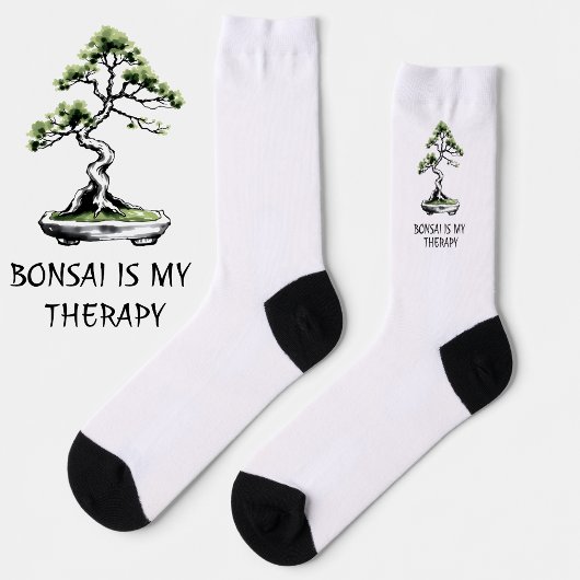 Bonsai is My Therapy funny quote for bonsai lovers Sokken