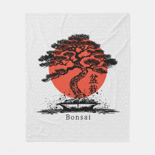 Bonsai Japans Gepersonaliseerde Tekst Fleece Deken