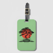 Bonsai Japans Kanji gepersonaliseerd Bagagelabel (Voorkant (verticaal))