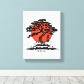 Bonsai Japans Kanji gepersonaliseerd Canvas Afdruk (Insitu (Houten vloer))