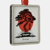 Bonsai Japans Kanji gepersonaliseerd Metalen Ornament (Rechts)