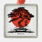 Bonsai Japans Kanji gepersonaliseerd Metalen Ornament (Voorkant)