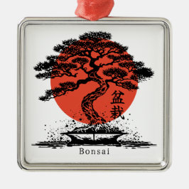 Bonsai Japans Kanji gepersonaliseerd Metalen Ornament