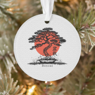 Bonsai Japans Kanji gepersonaliseerd Ornament