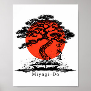 Bonsai Japanse Kanji Miyagi Do Persoonlijke T-Shir Poster