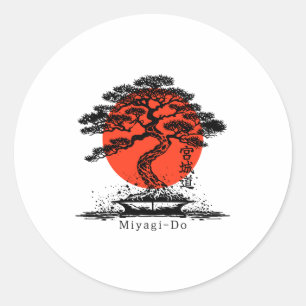 Bonsai Japanse Kanji Miyagi Do Persoonlijke T-Shir Ronde Sticker