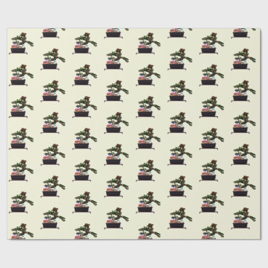 Bonsai Kerst Cadeaupapier (Vlak)