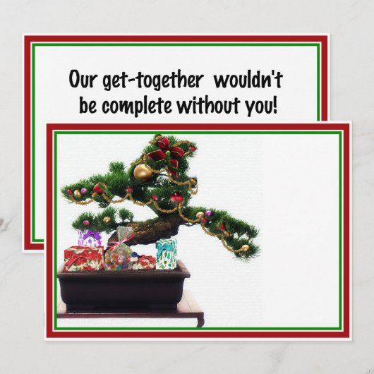 Bonsai kerstboom kaart (Voorkant / Achterkant)